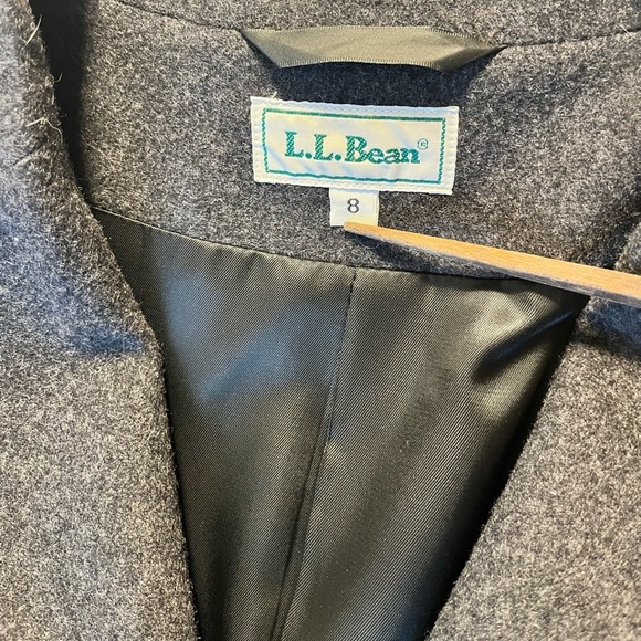 L.L. Bean Jacket Womens SZ 8 Charcoal Gray Wool Cashmere Blend Blazer Cl… - Picture 5 of 11